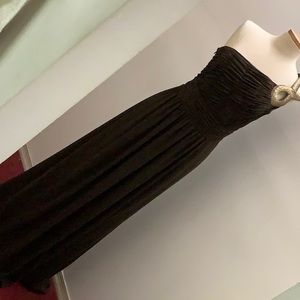 Gorgeous Escada Gown rich chocolate chiffon w/gold